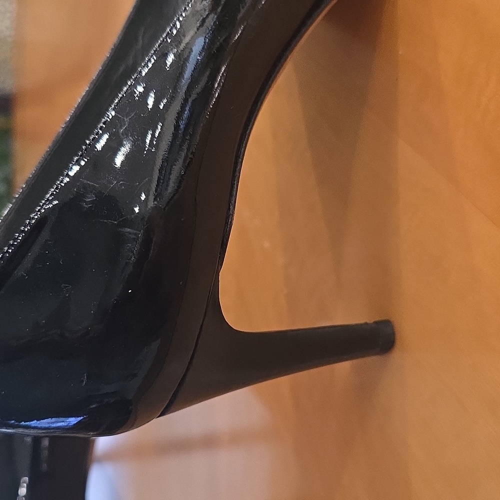 Stuart Weitzman Black Peep Toe Heels - Picture 3 of 4